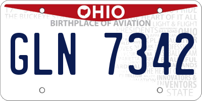 OH license plate GLN7342
