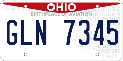 OH license plate GLN7345