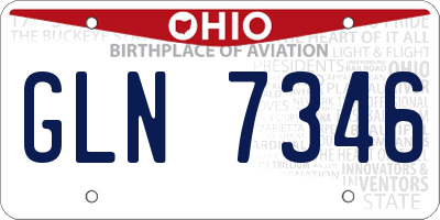 OH license plate GLN7346