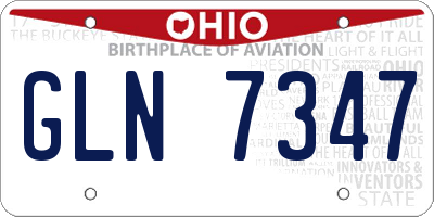 OH license plate GLN7347
