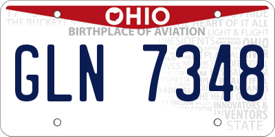OH license plate GLN7348