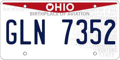 OH license plate GLN7352