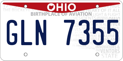 OH license plate GLN7355