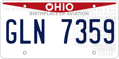 OH license plate GLN7359