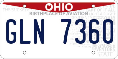 OH license plate GLN7360