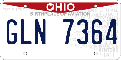OH license plate GLN7364
