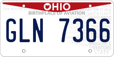 OH license plate GLN7366