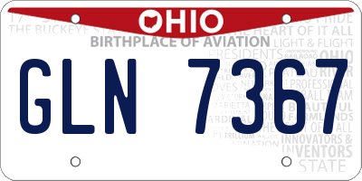 OH license plate GLN7367