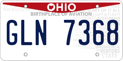 OH license plate GLN7368