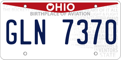 OH license plate GLN7370