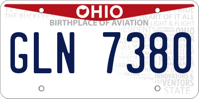 OH license plate GLN7380