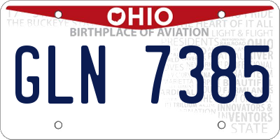 OH license plate GLN7385