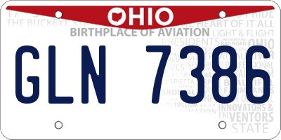 OH license plate GLN7386