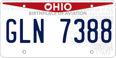 OH license plate GLN7388