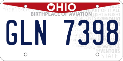 OH license plate GLN7398