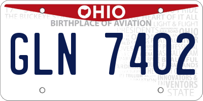 OH license plate GLN7402