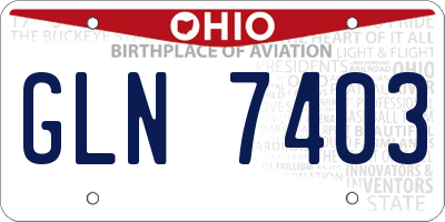 OH license plate GLN7403