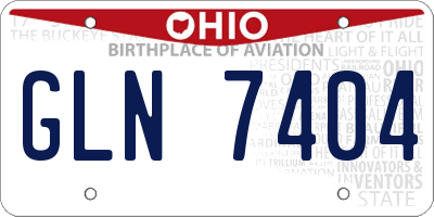 OH license plate GLN7404