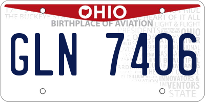 OH license plate GLN7406