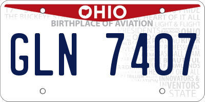 OH license plate GLN7407