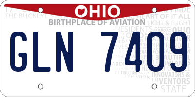 OH license plate GLN7409