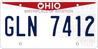OH license plate GLN7412