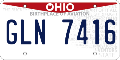 OH license plate GLN7416