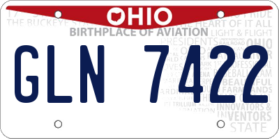 OH license plate GLN7422
