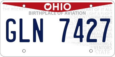 OH license plate GLN7427