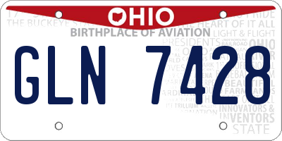 OH license plate GLN7428