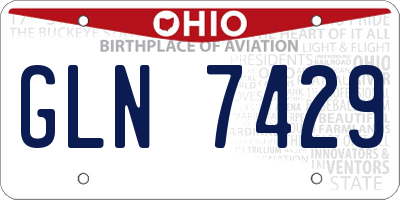OH license plate GLN7429