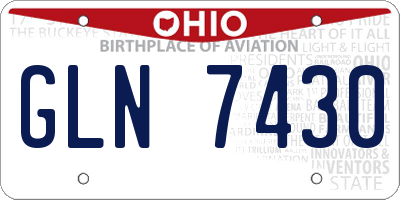 OH license plate GLN7430
