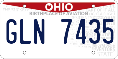 OH license plate GLN7435