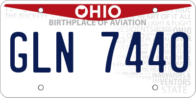OH license plate GLN7440