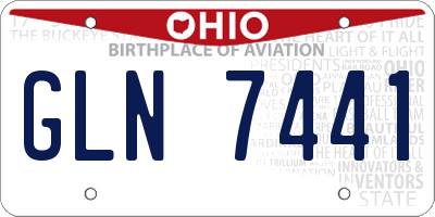 OH license plate GLN7441