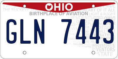 OH license plate GLN7443