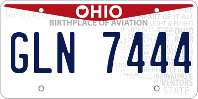 OH license plate GLN7444