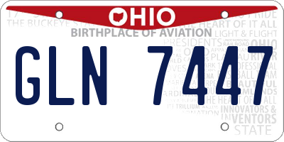 OH license plate GLN7447