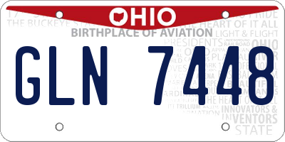 OH license plate GLN7448