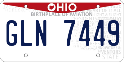OH license plate GLN7449