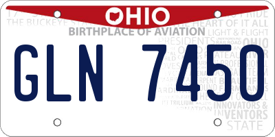 OH license plate GLN7450