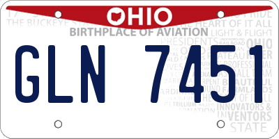 OH license plate GLN7451