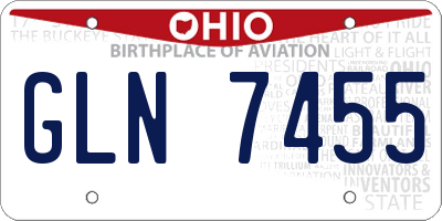 OH license plate GLN7455