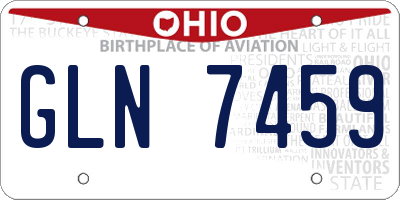OH license plate GLN7459