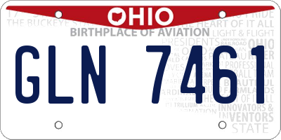 OH license plate GLN7461