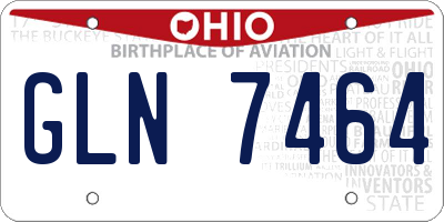 OH license plate GLN7464