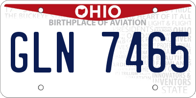 OH license plate GLN7465