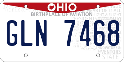 OH license plate GLN7468