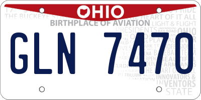OH license plate GLN7470