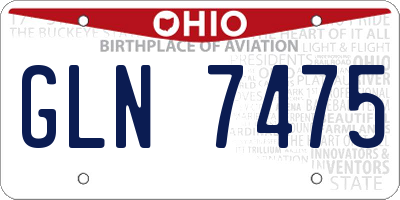 OH license plate GLN7475